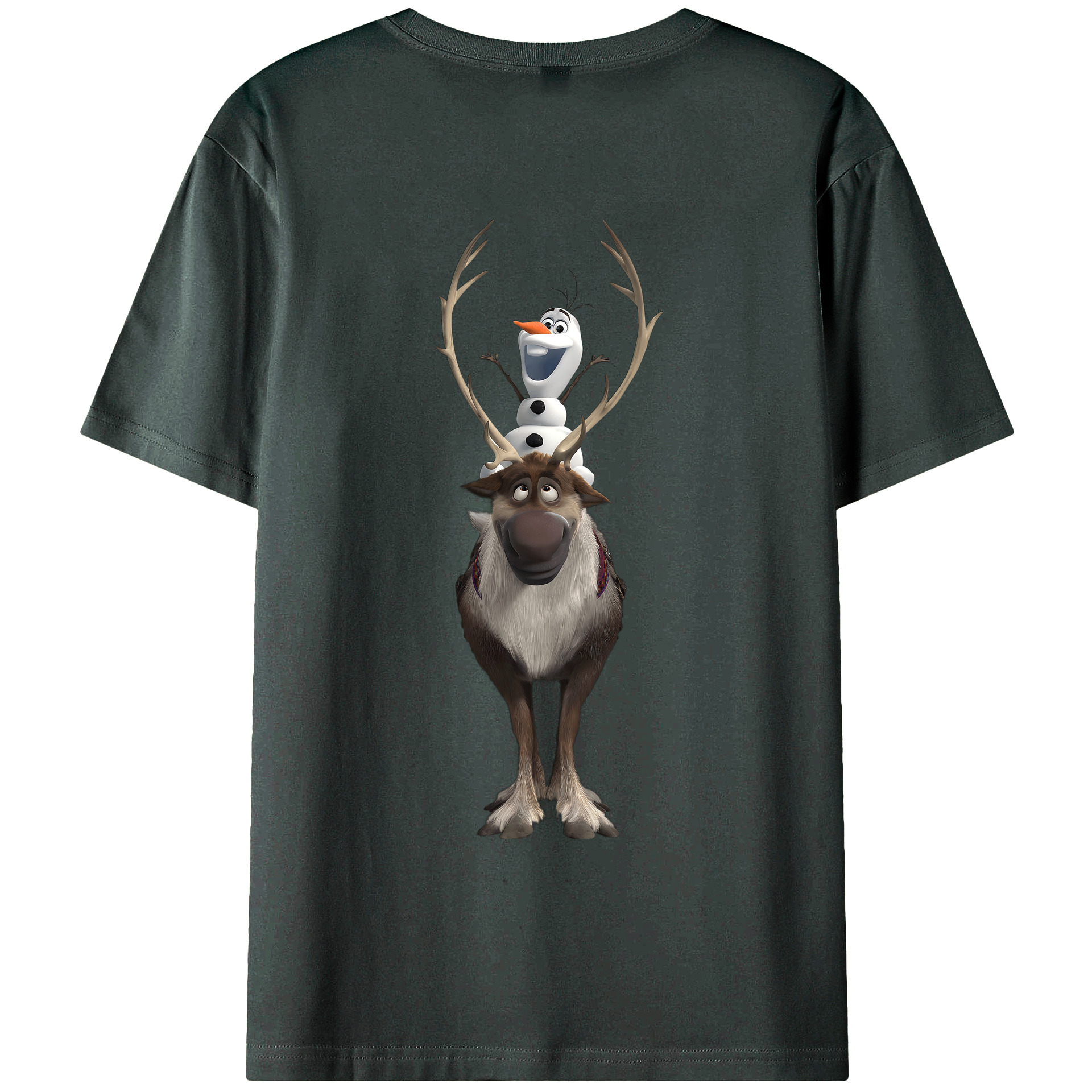 （画像用） アナと雪の女王 アンナ エルサ Frozen Anna Elsa 綿100％ メンズ半袖Tシャツ（バックプリント） 通気性